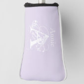 Moderne Leuke Lavendel Golfer Lover Monogram Golfheadcover (Draai 90)
