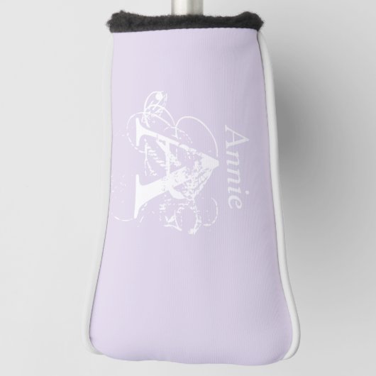 Moderne Leuke Lavendel Golfer Lover Monogram Golfheadcover (Draai 90)
