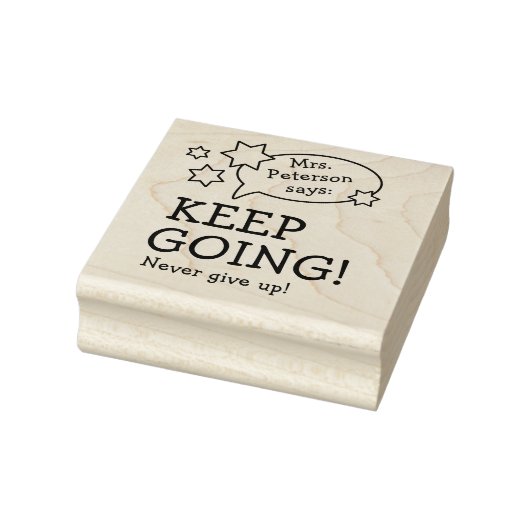 Moderne Leuke Leraar Aanmoediging Terug naar Schoo Rubberstempel (Stempel)