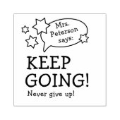 Moderne Leuke Leraar Aanmoediging Terug naar Schoo Rubberstempel (Afrduk)