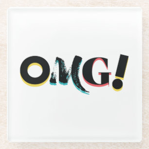 Moderne, leuke, levendige, gedurfde, trendy design glazen onderzetter