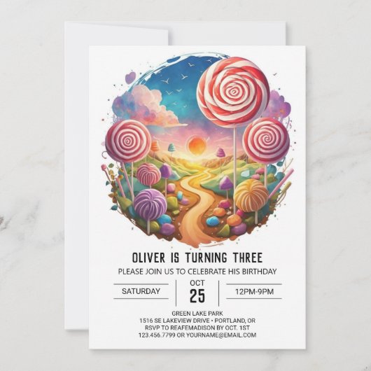 Moderne Leuke Lollipop Verjaardag Kaart (Voorkant)