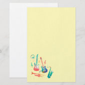 Moderne leuke muziekinstrumenten briefpapier (Voorkant / Achterkant)