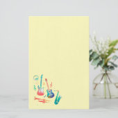 Moderne leuke muziekinstrumenten briefpapier (Staand voorkant)