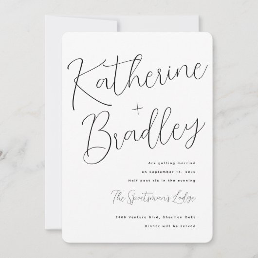 Moderne leuke paren noemen aangepaste kleuren brui kaart (Voorkant)