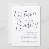 Moderne leuke paren noemen Luxe Paper Wedding Kaart (Voorkant)
