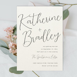 Moderne leuke paren noemen Luxe Paper Wedding Kaart