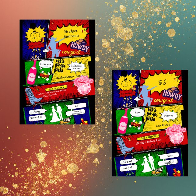 Moderne leuke retro comic Bachelorette Cowgirl (Creator heeft geüpload)