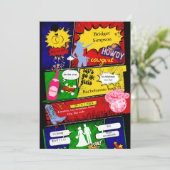 Moderne leuke retro comic Bachelorette Cowgirl Kaart (Staand voorkant)