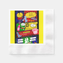 Moderne leuke retro comic Bachelorette Cowgirl Servet