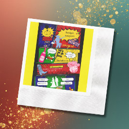 Moderne leuke retro comic Bachelorette Cowgirl Servet