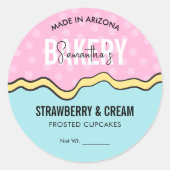 Moderne Leuke Retro Kleurrijke Drip Cake Bakkerij  Ronde Sticker (Voorkant)