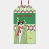 Moderne Leuke Sneeuwman Cadeaulabel (Voorkant)