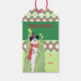 Moderne Leuke Sneeuwman Cadeaulabel