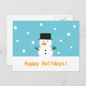 Moderne, Leuke Sneeuwman voor Kerstmis Feestdagenkaart (Voorkant / Achterkant)