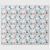 Moderne Leuke Spooky Halloween Blauwe Jongen Verja Cadeaupapier (Vlak)