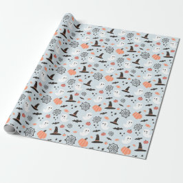 Moderne Leuke Spooky Halloween Blauwe Jongen Verja Cadeaupapier