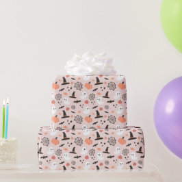 Moderne Leuke Spooky Halloween Verjaardag Cadeaupapier