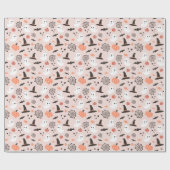 Moderne Leuke Spooky Halloween Verjaardag Cadeaupapier (Vlak)