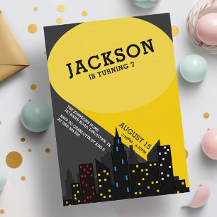 Moderne leuke superheld jongens verjaardag kaart