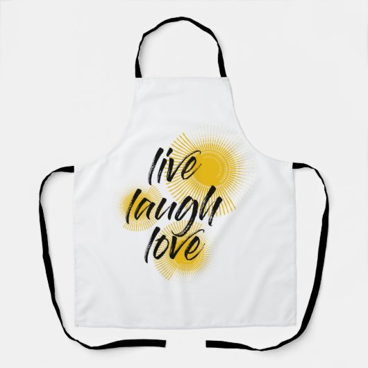 Moderne, leuke, trendy design van Live Laugh Love Schort (Voorkant)