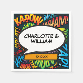 Moderne Leuke Typografische Comic Book Speech Bubb Servet