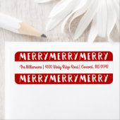 Moderne leuke vrolijke kerst rode vakantie etiket (Insitu)