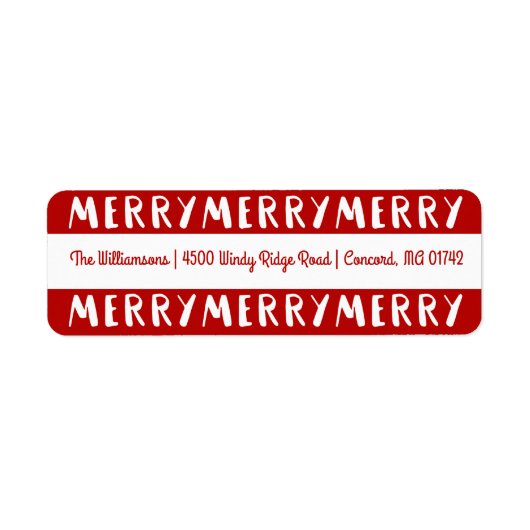 Moderne leuke vrolijke kerst rode vakantie etiket (Voorkant)