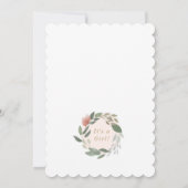 Moderne Leuke Waterverf Bloemenkrans Baby shower Kaart (Achterkant)