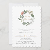 Moderne Leuke Waterverf Bloemenkrans Baby shower Kaart (Voorkant)