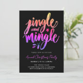 Moderne leuke zwarte en roze jingle borstel kallig kaart (Staand voorkant)