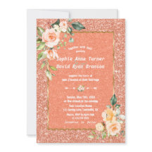 Moderne Levende Koraal Bloemen Koraal Glitters Bru