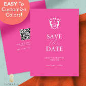 Moderne Levendig Roze Minimaal Trouwdatum Reserver Save The Date