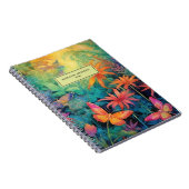 Moderne levendige Batik Waterverf Floral Notitieboek (Rechterzijde)