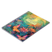 Moderne levendige Batik Waterverf Floral Notitieboek (Linkerzijde)