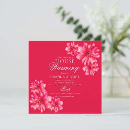 Moderne levendige bloemen Housewarming Kaart (Staand voorkant)