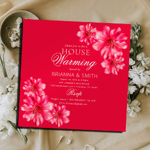 Moderne levendige bloemen Housewarming Kaart