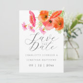 Moderne Levendige Bloemenschildering in Waterverf Save The Date (Staand voorkant)