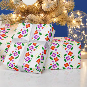 Moderne Levendige Bloemrijke Naadloze Helder Botan Cadeaupapier