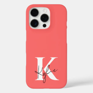 Moderne Levendige Gepersonaliseerde Monogram Naam iPhone 16 Pro Hoesje
