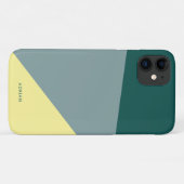 Moderne, levendige groene munt & geel geometrisch Case-Mate iPhone case (Achterkant (horizontaal))