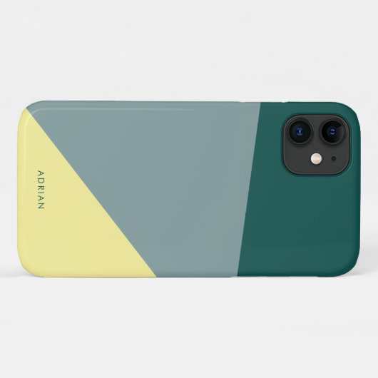 Moderne, levendige groene munt & geel geometrisch Case-Mate iPhone case (Achterkant (horizontaal))