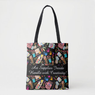 Moderne levendige kunstliefhebber gepersonaliseerd tote bag