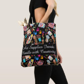 Moderne levendige kunstliefhebber gepersonaliseerd tote bag (Dichtbij)