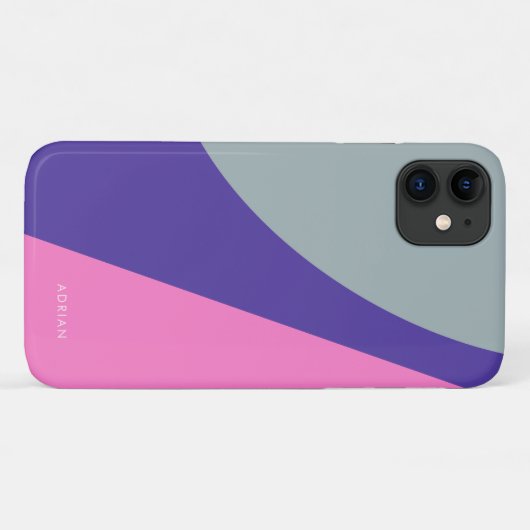 Moderne levendige munt paarse & roze geometrisch Case-Mate iPhone case (Achterkant (horizontaal))