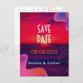 Moderne Levendige Paarse Zonsondergang Save The Da Aankondigingskaart (Voorkant / Achterkant)