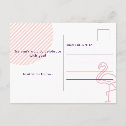 Moderne Levendige Paarse Zonsondergang Save The Da Aankondigingskaart (Achterkant)