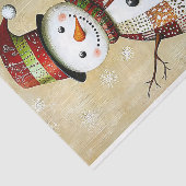 Moderne Levendige Patchwork Snowman BA8 Decoupage Tissuepapier (Detail)