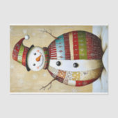 Moderne Levendige Patchwork Snowman BA8 Decoupage Tissuepapier (Voorkant)