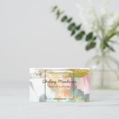 Moderne, levendige penseelstreken en gouden glitte visitekaartje (Staand voorkant)